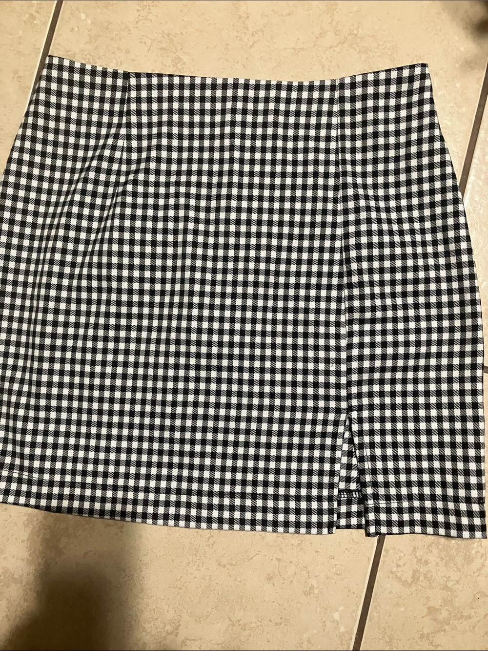 Classic Black and White Gingham Mini Skirt